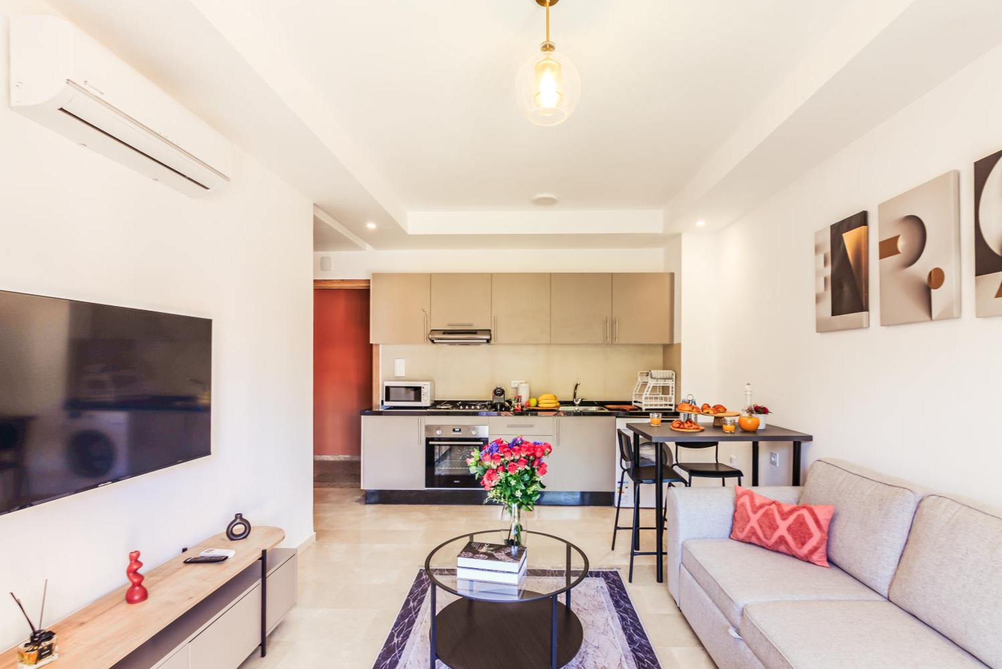 Apartamento Lina Cosy - Clim, Wifi, Jardin A 10min De L'aeroport Marraquexe